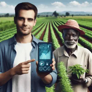 Farmer displaying Tessyfarm SmartLoop Agrobrand Dashboard