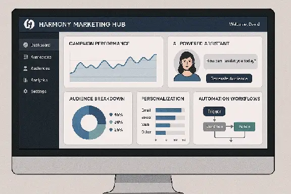 Harmony Marketing Hub Dashboard